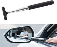 TOPSACE Car Side Mirror Squeegee, Retractable Wing Mirror Wiper Cleaner, Portable Vehicle Interior Exterior Accessories for Rainy Foggy Weather