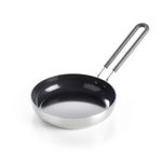 GreenPan Mini Hard Anodised Healthy Ceramic Nonstick Stainless Steel 14 cm Round Egg Frying Pan, PFAS Free, Induction, Stay-Cool Stainless Steel Handle, Oven Safe up to 220 °C, Silver