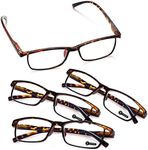 TERAISE Anti- UV Reading Glasses 4 Pairs Blue Light Blocking Reader Womens Mens (2.50X)