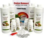 CRUISE RUNNERS Shampoo Conditioner Flask Kit for Hiding Hidden Liquor Sneak Smuggle Alcohol On Booze Cruise with 4 TSA Travel Size Plastic Bottles and Seals Enjoy Rum Runners