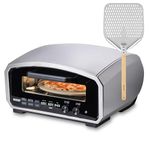 Unold Enzo 500°C Pizza Oven 68916 - Indoor and Outdoor IPX4 - Electric Neapolitan Pizza Maker - Up To 12" with 33cm Rotating Pizza Stone - Adjustable Timer - Includes Pizza Peel - 2100W -240V