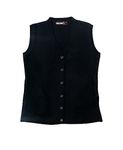 KIRONIKNIT Women Office Uniform Sleeveless Cardigans (46, Black)