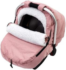 Winter Baby Car Seat Cover, Carseat Cover with Plush Sherpa Fleece Lining, Infant Car Seat Canopy with Peeping Window & Huge Space, Warm & Snug Baby Carrier Cover for Cold Weather