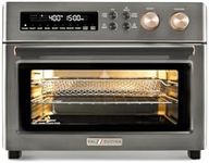 VAL CUCINA Infrared Heating Air Fryer Toaster Oven, Extra Large Countertop Convection Oven 10-in-1 Combo, 6-Slice Toast, Enamel Baking Pan Easy Clean with Recipe Book, Black Matte Stainless Steel