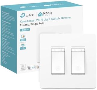 Kasa Smart Dimmer Switch 2-Gang HS220-2, Single Pole, Needs Neutral Wire, 2.4GHz Wi-Fi Light Switch Compatible with Alexa and Google Home, UL Certified, No Hub Required, White