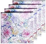 Maison d' Hermine Napkins 20”x20” 100% Cotton Set of 4 Decorative Washable Table Cloth Napkin, Kitchen, Party, Wedding, Restaurant & Camping, Floral Love - Spring/Summer