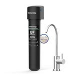 Waterdrop 15Ub-Uf Under Sink Water Filter System, 0.01 Micron Ultra Filtration Under Counter Drinking Water Filtration System, With Dedicated Brushed Nickel Faucet, 16K High Capacity, Usa Tech, Black