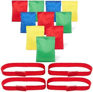 Jeux Exterieur Enfant Kit Jeux Anniversaire Fête Kermesse Sports Day Course aux Oeufs Course en Sac Enfant Cerceaux et Cône Animation Anniversaire Enfant Plein Air Jardin (Kit 10 Sacs de fèves)