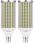 DragonLight 2024 Newest Super Bright 60W B22 Bayonet Cap LED Corn Light Bulbs (200 Watt Metal Halide/HID/HPS Replacement) - 6000K Daylight 7200 Lumens, Pack of 2