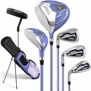 Womens Golf Clubs Full Set, Left Handed 7-Piece Golf Set with Bag, Purple