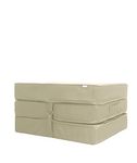 CUBE Z BED Fold Out Foam Single Z Bed Garden Seating Outdoor Mattress with Handy Carry Handle (Beige)