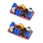 JZK 2Pcs XL4015 Max 5A DC-DC Adjustable Buck Converter 4-38V to 1.25-36V, High Power LED Constant Current Driver Module, DC to DC XL4015E1 Step Down Power Supply Voltage Regulator Module