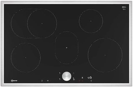 NEFF T58STF1L0, N 90, Induktionskochfeld, autarkes Glaskeramik-Kochfeld 80 cm breit, Twist Pad, Home Connect, Smart Hood Automatic, Powerstufe, aufliegend, Schwarz