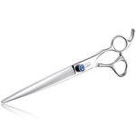 JASON 8" Straight Dog Grooming Scissors Pets Grooming Shears Premium Cats Trimming Kit with Offset Handle and a Jewelled Screw