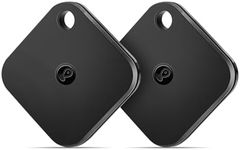 USBERG Key Finder (Black 2-Pack) Item Locator Works with Apple Find My(iOS Only) Luggage Tracker Phone Finder, IP67 Waterproof, Smart Tracker Tag with 1 Year Replaceable Battery(Android Not Supported)