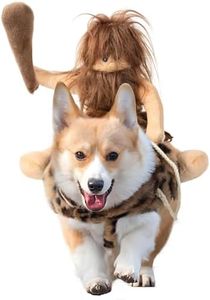DELIFUR Dog Halloween Costume Funny Dog Cowboy Riding Costume Pet Costume Cat Suit Cowboy Rider Style for Small Medium Large Dogs (Primitive Man, X-Large)