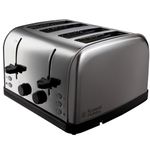 Russell Hobbs 4 Slice Toaster (High lift feature, 7 Browning levels, Frozen/Cancel/Reheat function, Red indicator lights, Removable crumb tray, 850W, Stainless Steel with brushed sides) 18790