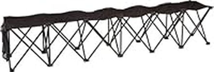 Portable 6-Seater Folding Team Sports Sideline Bench by Trademark Innovations (Black)