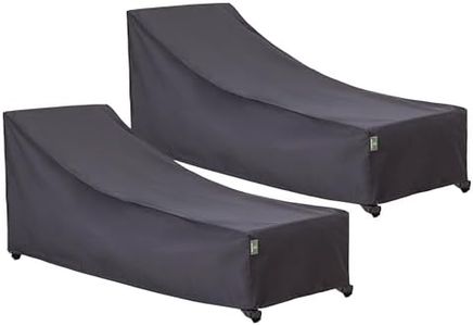 F&J Outdoors Patio Chaise Lounge Cover Waterproof UV Resistant Light Weight Outdoor Lounge Chair Cover, 86"Lx30"Wx30"H, Grey, 2-Pack