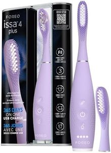 FOREO ISSA 4 Plus Sonic Electric Toothbrush, 4-in-1 AI-Guided Rechargeable Tooth Brush Bundle with Extra Silicone & Polymer Hybrid Toothbrush Head, Soft Bristles, Whitening - Lavander