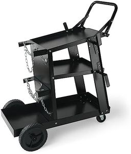 VEVOR Welding Cart, 3-Tier Welder Cart Heavy Duty with 400Lbs Static Weight Capacity, 360° Swivel Wheels, Tank Storage Safety Chains, Rolling MIG Welder Cart for TIG, ARC, MMA Welding Machine