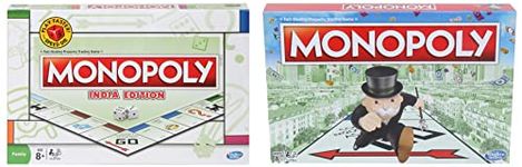 MONOPOLY India Edition Game, Board Game & Puzzles&MONOPOLY Board Game, Games & Puzzles for Families and Friends, Toys for Kids, Boys and Girls Ages 8 and Up