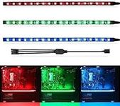 WOWLED Gaming PC RGB LED Strip Lights Magnetic for Mid Full Tower Case Lighting for Aura Sync Gamer DIY 4Pin RGB Header 30cm 5050 Pack of 3 Strips