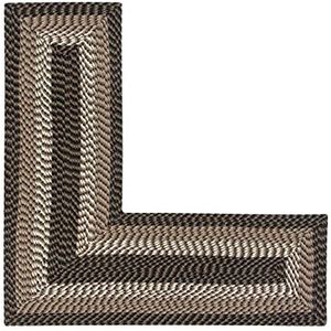 Better Trends Braided Rug, Alpine Braid Collection - Durable, Spot Clean, Reversible Indoor Utility Rug, 100% Polypropylene Rug, Vibrant Color Rug, 24" x 68" x 68" L-Shape Rug, Chocolate Stripe