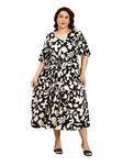 The Pink Moon Women's Plus Size Maxi Dress - (DRS_Block_CACT_Black_2XL)