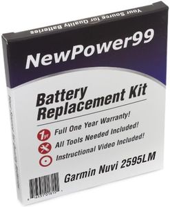 NewPower99 Battery Replacement Kit with Battery, Video Instructions and Tools for Garmin Nuvi 2595LM