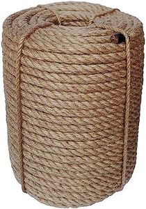ILIKEEC Jute Rope 10mm, 164 Feet 4.5lb Thick Garden Jute Twine String for DIY Cat Scratcher, Gardening, Bundling and Wall Hanging Craft Decorative (Brown)