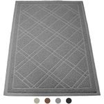 Iprimio Cat Litter Box Mat 42x36 Gray | Cat Litter Trapping Mat, Mesh Mat Catches Litter, Repels Odor, Easy Clean Non Slip Kitty Litter Trapper Mats