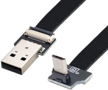 ChenYang Micro USB Flat Cable USB 2.0 Male to Micro USB Male 90 Degree UP Angled Ribbon Flex Extension Cable Adapter 0.2M