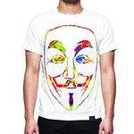 Underground Kulture Paint Collection Men's Crew Neck Short Sleeve T Shirt Large Vendetta Design White