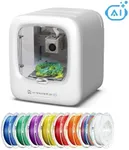 AOSEED AI-Powered 3D Printer for Kids, 3D Printer with 8 PLA Filament Set, AI Design App, Huge Toy Library, Up to 400mm/s Faster Speed, W/ 16+ Mini 3D Design Module, App Control, X-Maker Joy AI+
