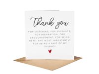 Heartfelt Appreciation Card | Thank You Card for Mentor | Inspirational Guidance Greeting | Supportive Friend Card | Journey Companion | Thoughtful Encouragement | Meaningful Connection