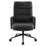 IWMH High-back Home Office Chair,Upholstered Desk Chair with Wheels and Armrests,Height Adjustable Armchair, Swivel Vanity Desk Chair, Ergonomic Computer Task Chair, Leisure Armchair (Dark Grey)