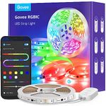 Govee LED Strip Lights RGBIC, 16.4ft Bluetooth Color Changing Lights with Segmented App Control, Music Sync (Plastic,Adopter)