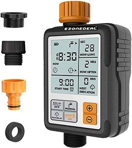 EZONEDEAL Digital Irrigation Timer - Sprinkler Timer, Garden Water Timer, Lawn Hose, Water Timer - 3 Inch Large Screen, Garden Sprinkler IP65 Waterproof, Rain Delay, Child Lock Mode, Auto & Manual