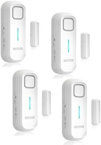 DAYTECH Freezer Door Alarm with Delay 1/2/3/4 mins Adjustable 0 to 120 dB Fridge Alarm Door Open Close Reminder Door Alarm for Refrigerator Home Garage Basement Business 4 Sets White
