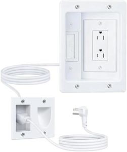 FORGING MOUNT in-Wall Cable Management Kit or Power & Low Voltage Cords, Cord Hider for Wall Mount TV with AC Outlets, Includes 6ft Extension Cord, Drywall Hole Saw Attachment,Drill Templates