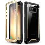 i-Blason Ares Series Full-Body Rugged Clear Bumper Built-in Screen Protector Case for Samsung Galaxy S8 Plus (2017 Release), Black/Gold