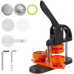 RUN.SE Button Maker Machine Installation-Free 58mm Badge & Pin Press with 100pcs Button Parts and Circle Cutter Easy DIY Button Making at Home or Office