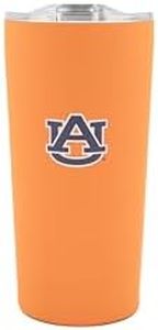 Decorvo Officially Licensed Collegiate Stainless Steel Tumbler - Double Walled Insulated Travel Tumbler with Slide Lid - 18 oz (Auburn Logo - Orange)