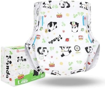 Landofgenie Adult Diapers Panda Printed Diaper Incontinence Underwear Maximum Overnight Absorbency Diapers with Tabs 10 Pieces(Large 36"- 46")