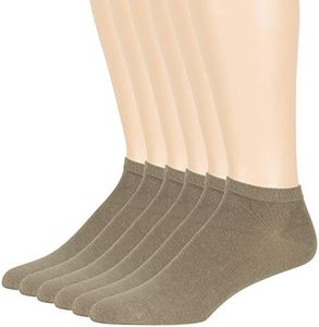 7BIGSTARS KINGDOM Men Viscose From Bamboo Ankle Sock - 6 Pack -Thin Breathable Soft Solid Seamless Low Cut- Sock Size 10-13 Shoe 9-12 L Khaki
