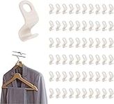 100 Pcs Clothes Hanger Connector Hooks Clothes Hanger Plastic Hangers Large Size Space Saving Hanger Hooks Cascading Clothes Hanger Hooksfor Clothes Closet (White)