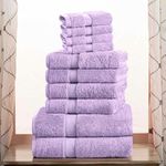 SUPERIOR Egyptian Cotton Solid Towel Set, Washcloths 13” x 13”, Hand Towels 20” x 30”, Bath Towels 30” x 55”, 10-Pieces