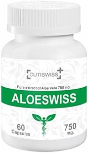 Cutiswiss Aloe Vera Extract 60 Capsules 750mg, Antioxidant Supplement Supports Digestive Health