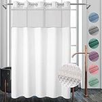 River Dream White Fabric Shower Cur